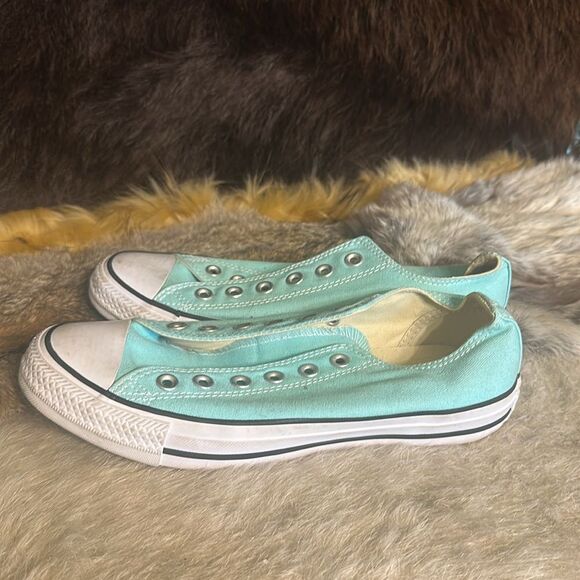 Stylish Turquoise Slip-On Sneakers 7 (5165) - Picture 4 of 5